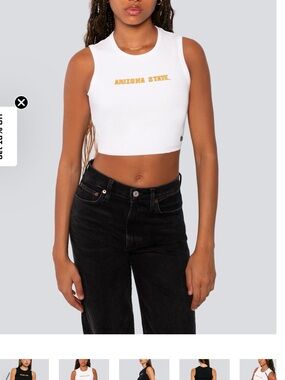 White Arizona State Crop Tank Top